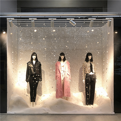 Winter Snow Mountain Window Display